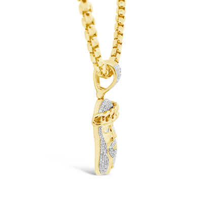 Diamond Jesus Pendant .45 CTW Round Cut 10K Yellow Gold