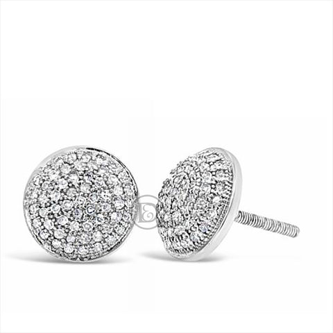 10K White Gold .33ct Diamond Circle Earrings