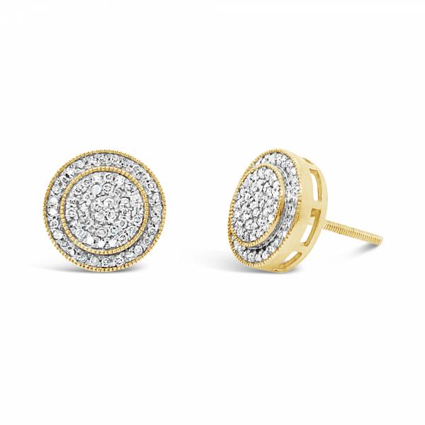 10K Yellow Gold .35ct Diamond Circle Earrings