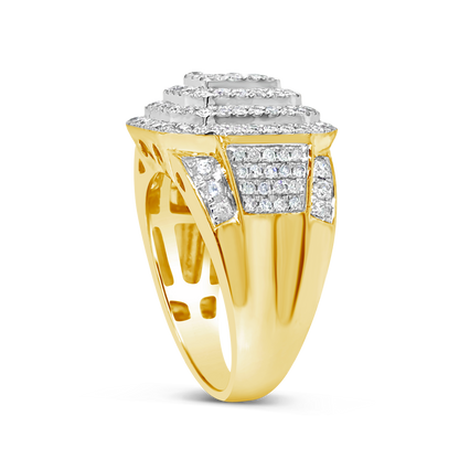 Diamond Ring 1.90 CTW Round Cut 10K Yellow Gold