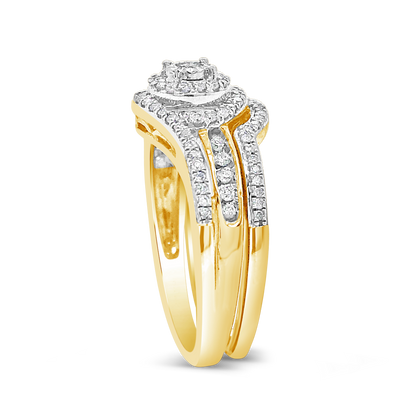 Diamond Halo Engagement Ring .33 CTW Round Cut 10K Yellow Gold