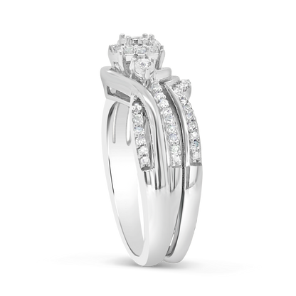 Diamond Halo Engagement Ring .33 CTW Round Cut 14K White Gold