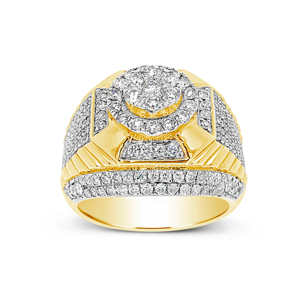 Diamond Ring 2 CTW Round Cut 10K Yellow Gold