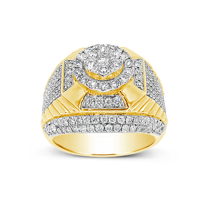Diamond Ring 2 CTW Round Cut 10K Yellow Gold