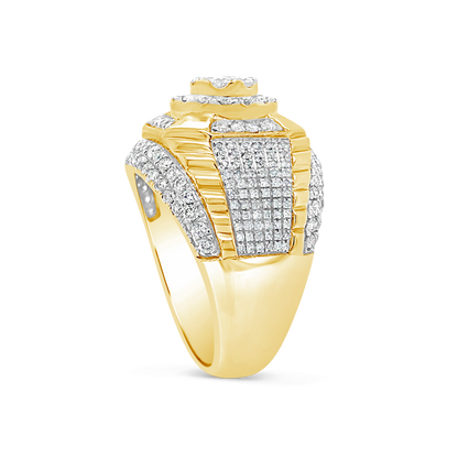 Diamond Ring 2 CTW Round Cut 10K Yellow Gold