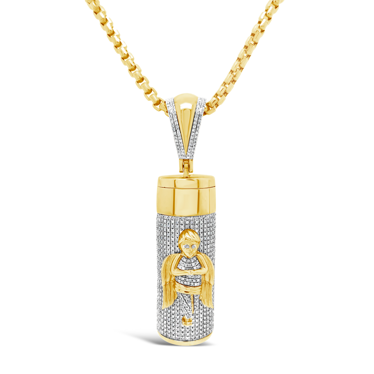 Diamond Urn Pendant CTW Round Cut 10K Yellow Gold – Exotic