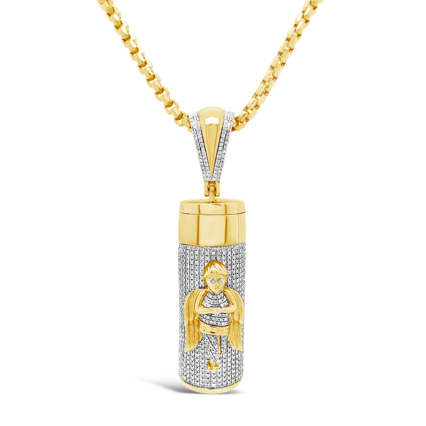 Diamond Urn Pendant 2.30 CTW Round Cut 10K Yellow Gold