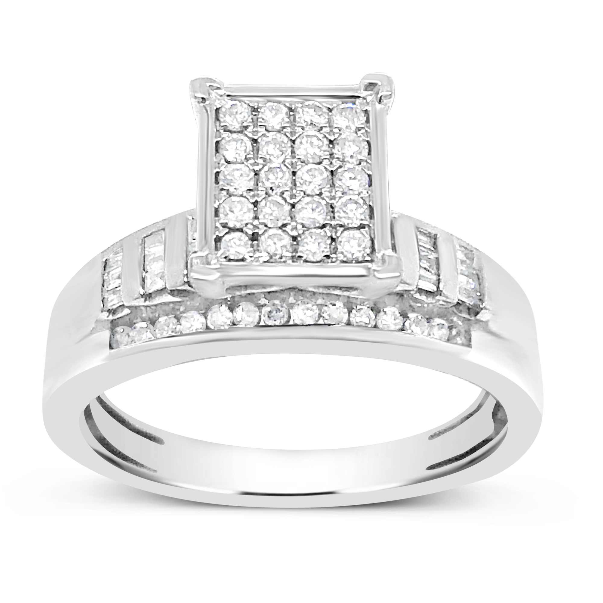 Amazon.com: AndreAngel Engagement Ring Wedding Set for Women Asscher Cut 1  Ct Sterling Silver 925 Rhodium-Platinum Plated White Gold Color | 50 Cubic  Zirconia Stones High Grade AAAAA+ Alternative to Diamonds | :