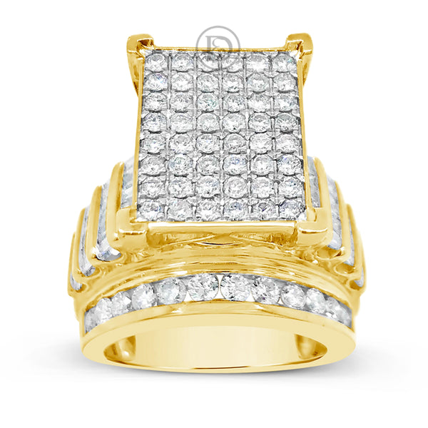 Diamond Engagement Ring 3 CTW Princess & Round Cut w/ Baguettes 10K White Gold
