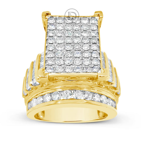 Diamond Engagement Ring 3 CTW Princess & Round Cut w/ Baguettes 10K White Gold