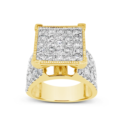 Diamond Ring 3 CTW Round Cut 10K Yellow Gold