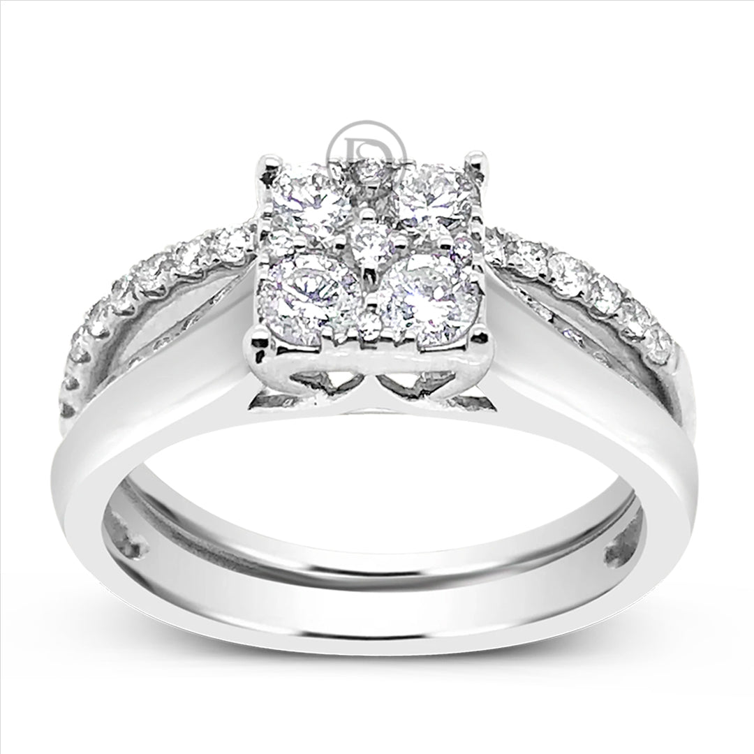 Diamond Engagement Ring .75 CTW Round Cut 14K White Gold