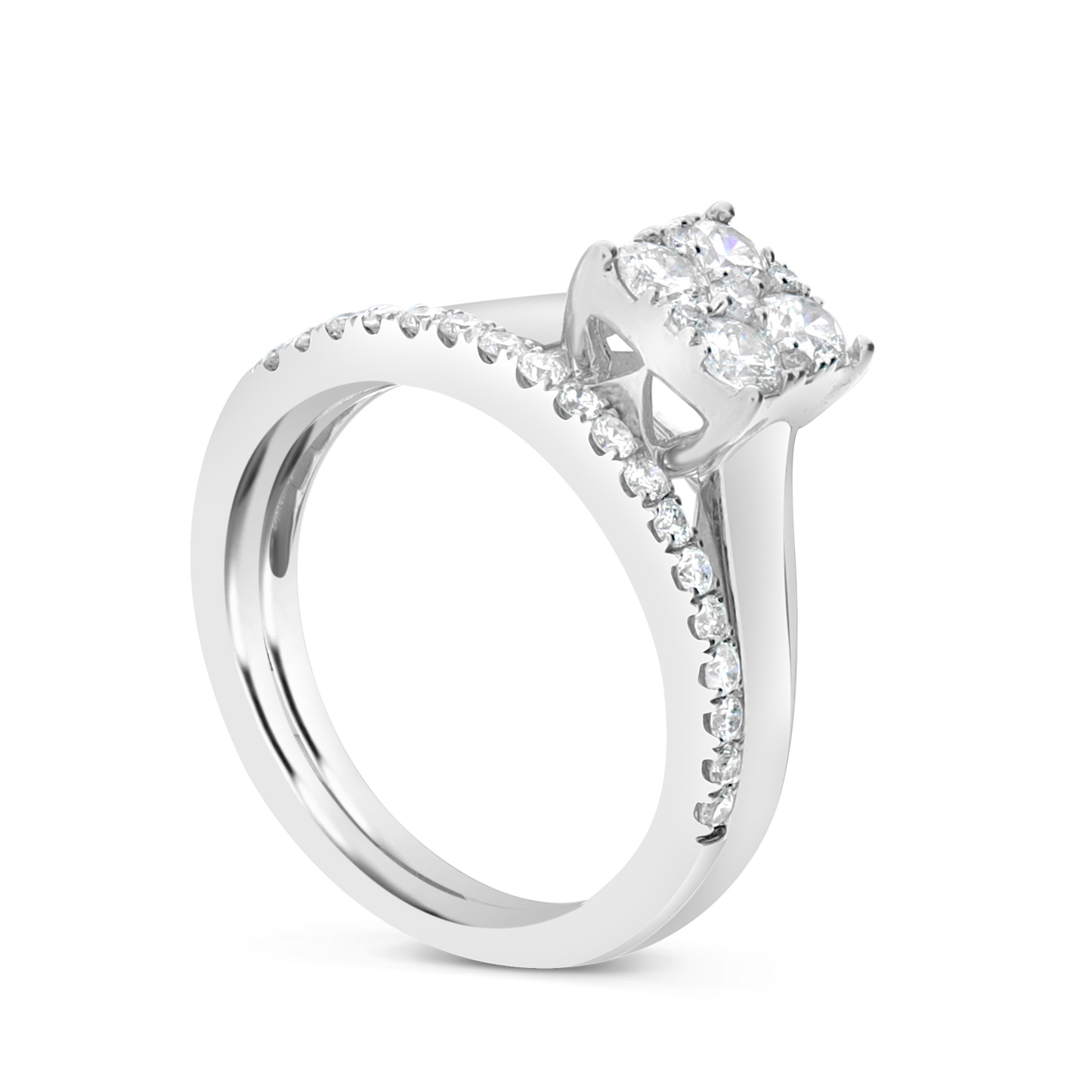 Diamond Engagement Ring .75 CTW Round Cut 14K White Gold