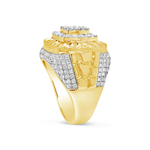 Rolex Diamond Nugget Ring 2.50 CTW Round Cut 10K Yellow Gold