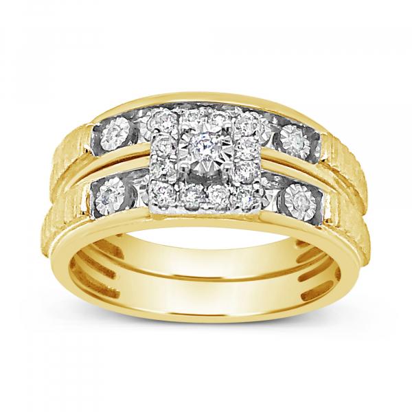 Diamond Trio Set .25 CTW Round Cut 10K Yellow Gold