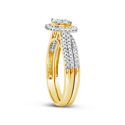 Diamond Halo Engagement Ring .33 CTW Round Cut 10K Yellow Gold