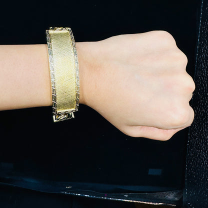 10K yellow gold chino link ID bracelet with Saint Jude