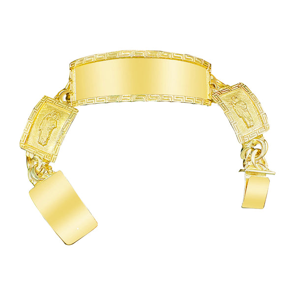 10K yellow gold chino link ID bracelet with Saint Jude