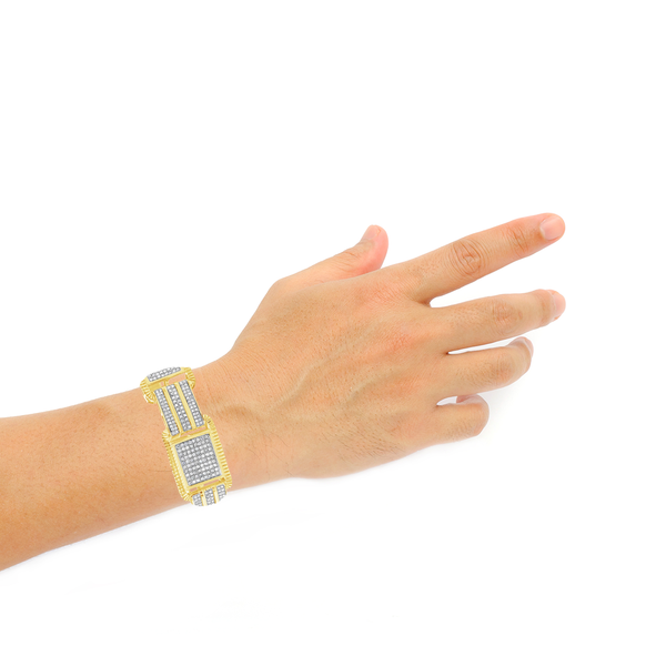 10K Solid Yellow Gold 3.80CT tw Round Cut Custom Diamond Bracelet