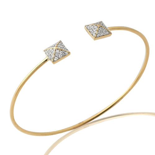 14KY 0.30CTW DIAMOND THIN CUFF BANGLE