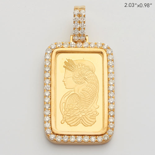 14KY 2.50CTW DIAMOND BEZEL WITH 1/2 OZ PAMP BAR