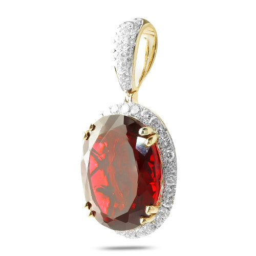 10KY 1.15CTW DIAMOND OVAL PENDANT WITH 18.62CT
