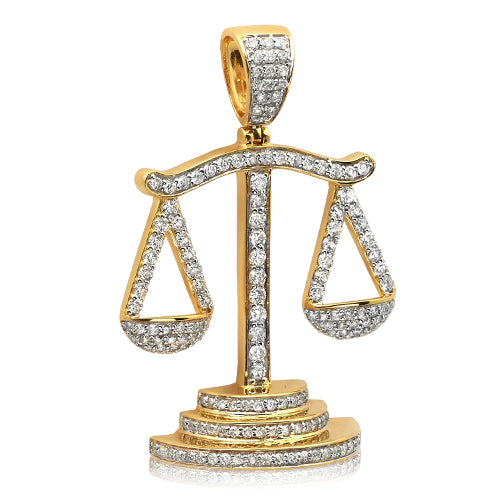 10KY 2.10CTW DIAMOND 'SCALES OF JUSTICE' PENDANT