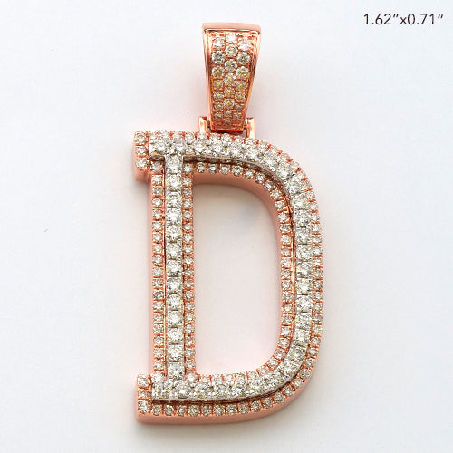 10KR+W 1.60CTW DIAMOND TWO TONE INITIAL PENDANT