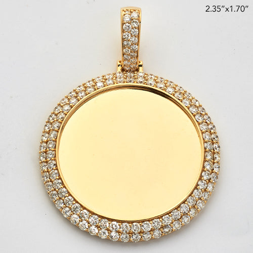 14KY 5.85CTW DIAMOND MEMORY PENDANT - 2 ROW BORDER