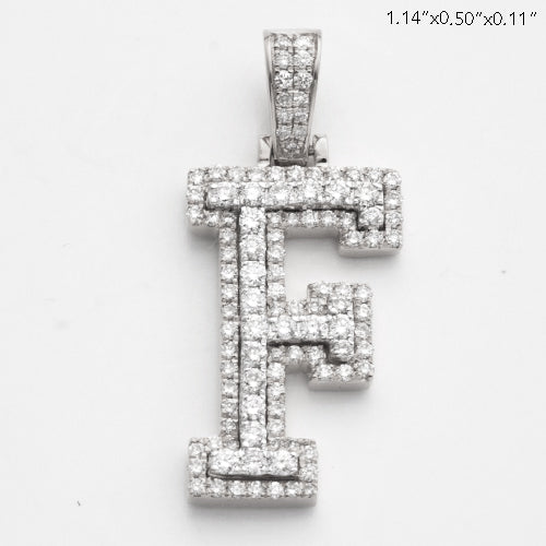 10KW 0.75CTW DIAMOND 3D LETTER PENDANT