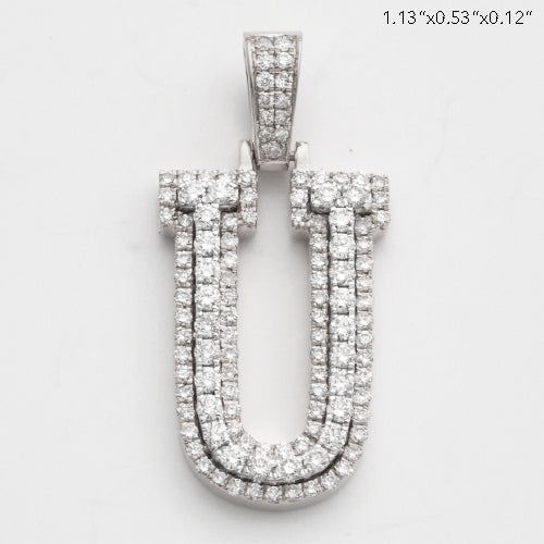 10KW 0.90CTW DIAMOND 3D LETTER PENDANT