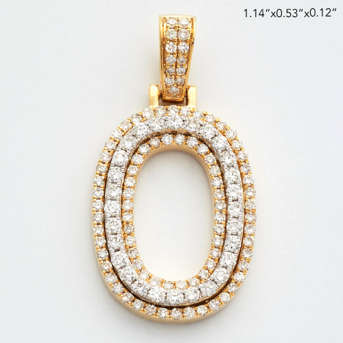 10KY 0.85CTW DIAMOND 3D TWO TONE LETTER PENDANT