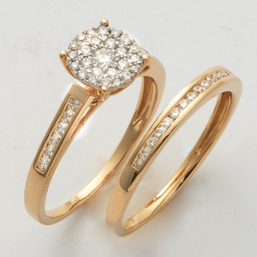 14KY 0.50CTW LUNA CLUSTER DIAMOND BRIDAL SET