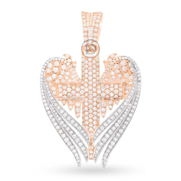 10k yellow gold cross pendant with 3.10ct diamonds