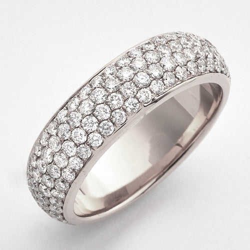 14KW 2.15CTW DIAMOND MENS 4-ROW PAVE ETERNITY BAND