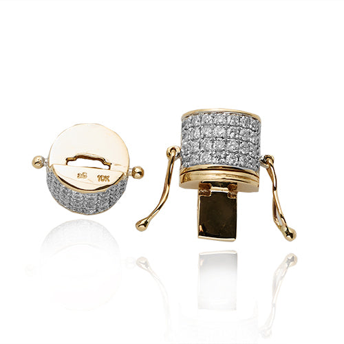 10KY 2.05CTW DIAMOND CYLINDER SHAPED CHAIN LOCK -