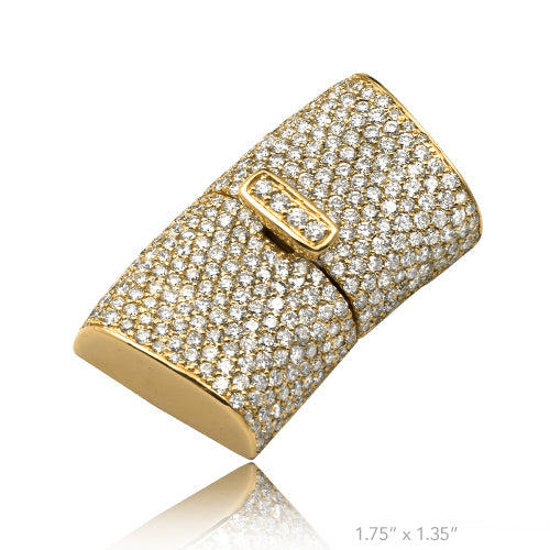 10KY 4.65CTW DIAMOND CURVED PUSH LOCK FOR LINK