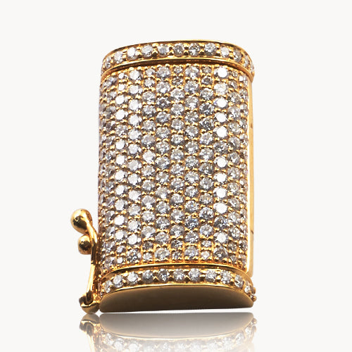 14KY 3.15CTW DIAMOND COFFIN LOCK FOR LINK CHAIN