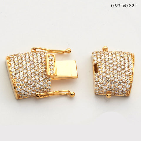 10KY 4.00CTW DIAMOND CURVED PUSH LOCK FOR LINK