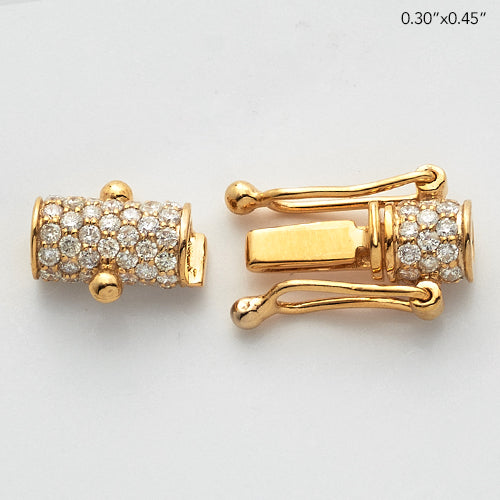 14KY 0.50CTW DIAMOND CYLINDER SHAPERD CHAIN LOCK -