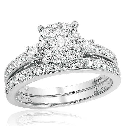 14KW 1.00CTW FLEUR BRIDAL SET