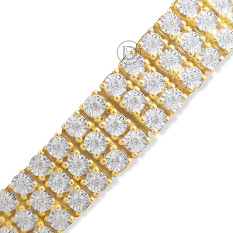10K Yellow Gold Men's Bracelet With 2.65CT Diamonds