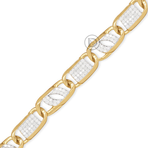 10K Yellow Gold Men's Fancy Bracelet With 3.60CT Diamonds