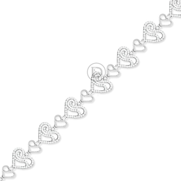 10k White Gold Women's Bracelet With 1.36CT Diamonds