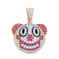 10K Yellow Gold Clown Face Pendant With 1.35CT Diamonds And Synthetic Sapphire