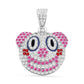 10K Yellow Gold Clown Face Pendant With 1.35CT Diamonds And Synthetic Sapphire