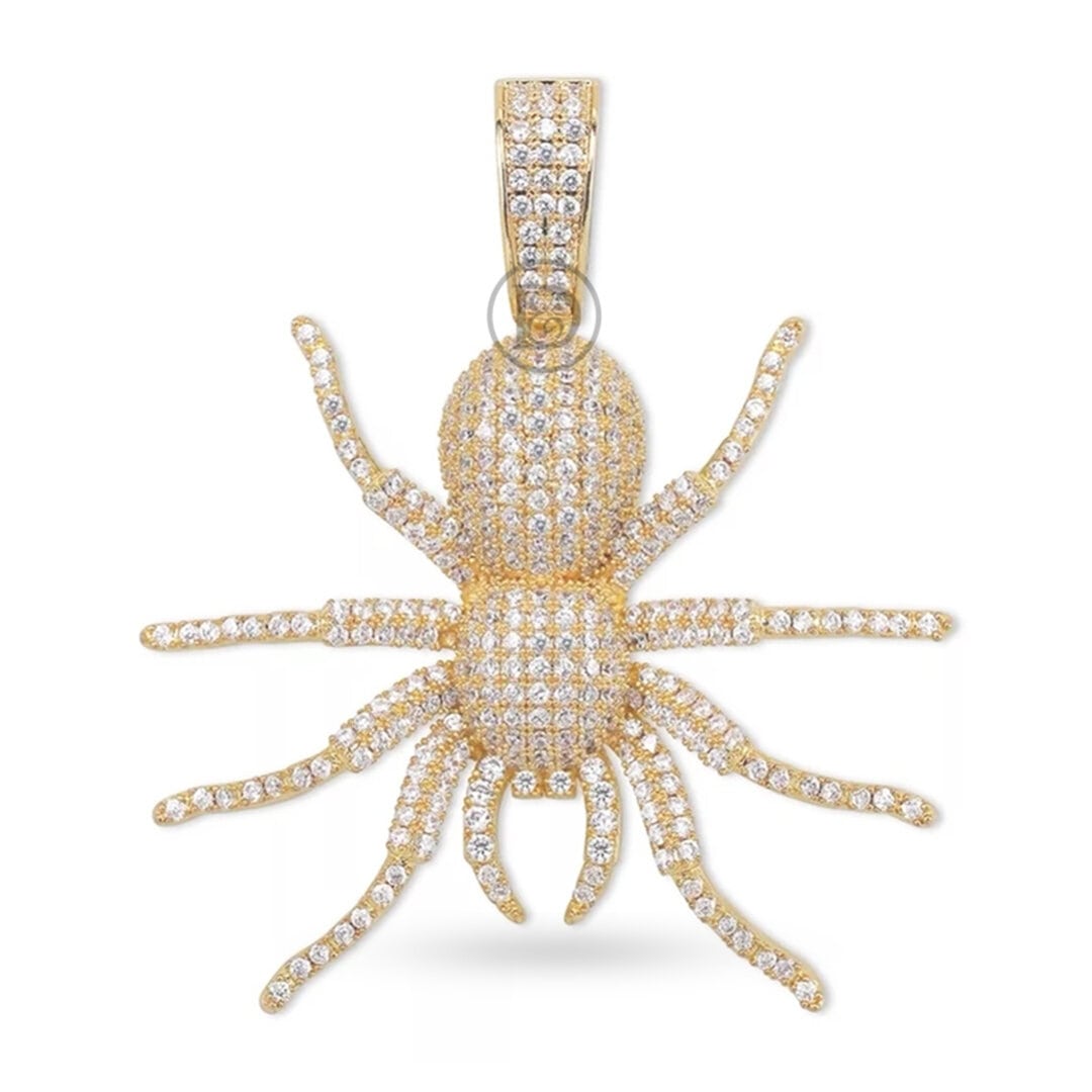 10K Yellow Gold Spider Pendant With 1.25CT Diamonds