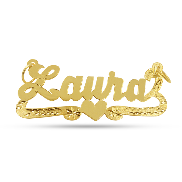 NAME PLATE / 5LETTERS AND MORE/ 10 K YELLOW GOLD PERSONALISED