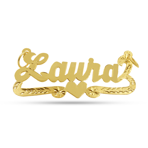NAME PLATE / 5LETTERS AND MORE/ 10 K YELLOW GOLD PERSONALISED