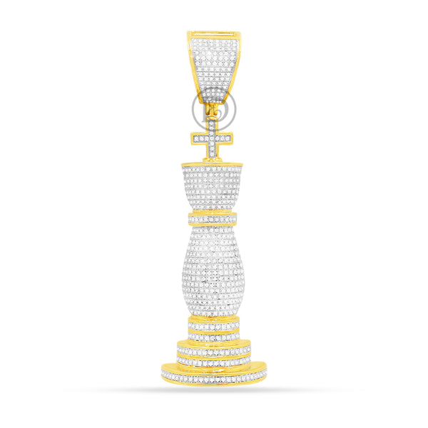 10K Yellow Gold Chess Piece Pendent With 1.00CT Diamond